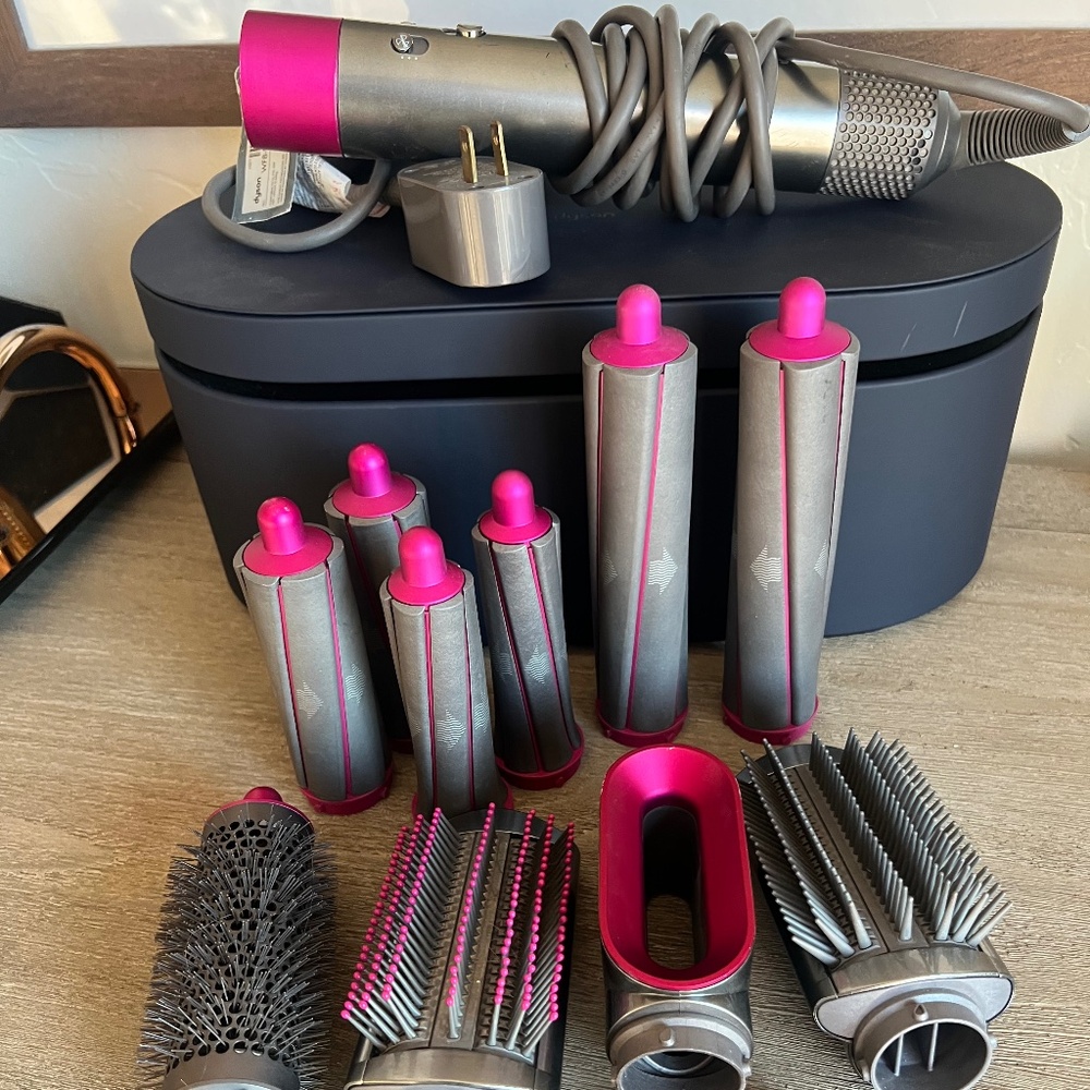 Dyson Hot Pink and Silver Hair Styling Set
